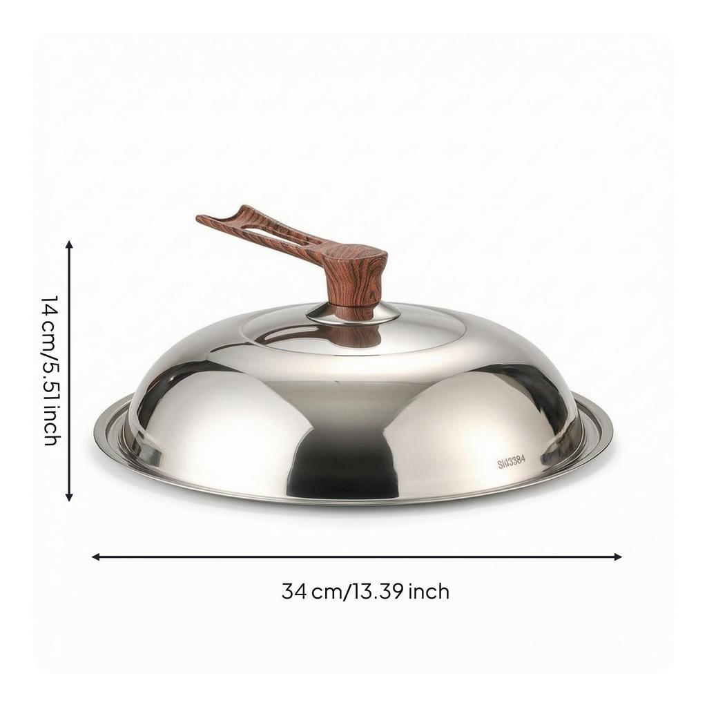 Domed Pot Lid with Viewing Section Transparent Stainless Steel Glass Window