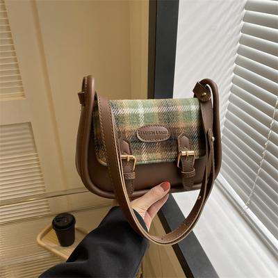 Retro Módní Trend Kostkovaná Taška pro Ženy Velkokapacitní Jarní Móda Dojíždění Crossbody Jednopopruhová Dámská Taška