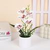 5 Plantas Artificiais de Phalaenopsis em Vasos para Decoração de Casa e Escritório Pequenas Plantas em Vasos Falsos Bonsai Plantas Verdes