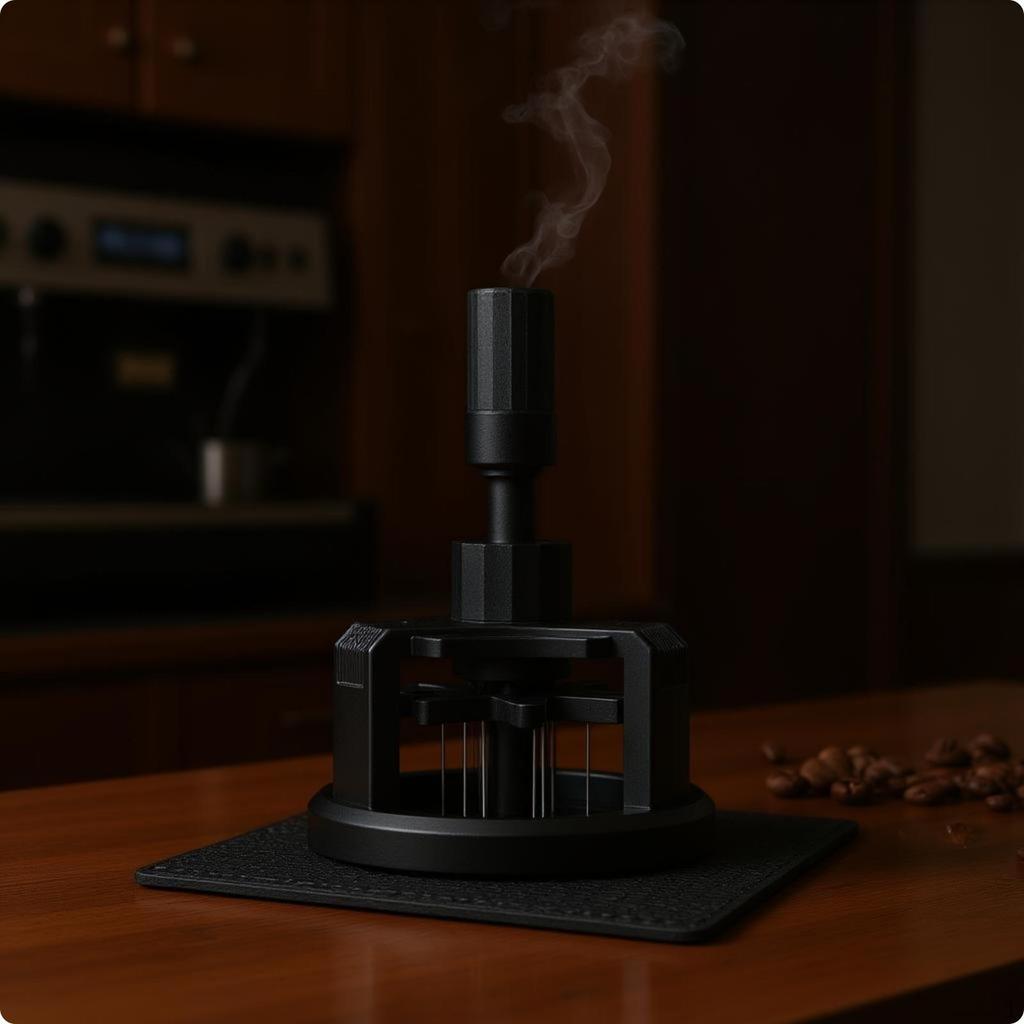 Espresso Distribution Tool Matte Black Prong Adjustable Rotary Coffee