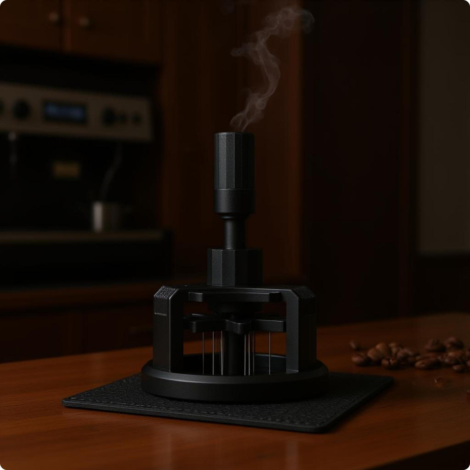 Espresso Distribution Tool Matte Black Prong Adjustable Rotary Coffee 58MM Rotary Magnetic