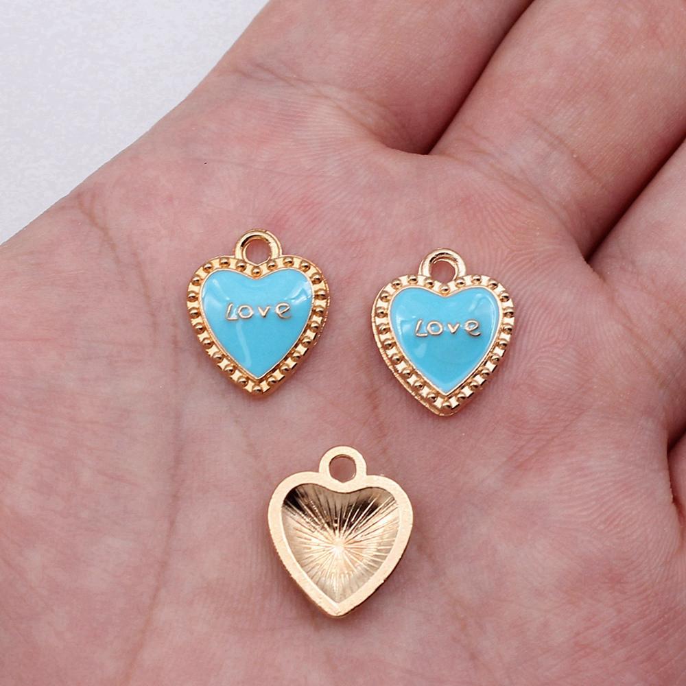 Charms Heart Enamel Pendants Wedding Jewelry Findings QC066