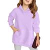 Winter Boy And Girls Solid Color Long Sleeved Hooded Sweatshirt Tops
