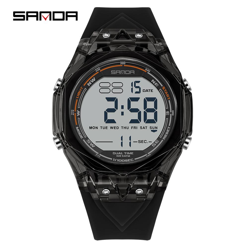 SANDA New 6289 Fashion Student Electronic Watch Sports Multi Functional Waterproof LED Student Electronic Watch Alarm Clock