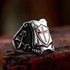 New Punk Shield Cross Drop Rubber Ring, Retro and Fashionable Men's Ring