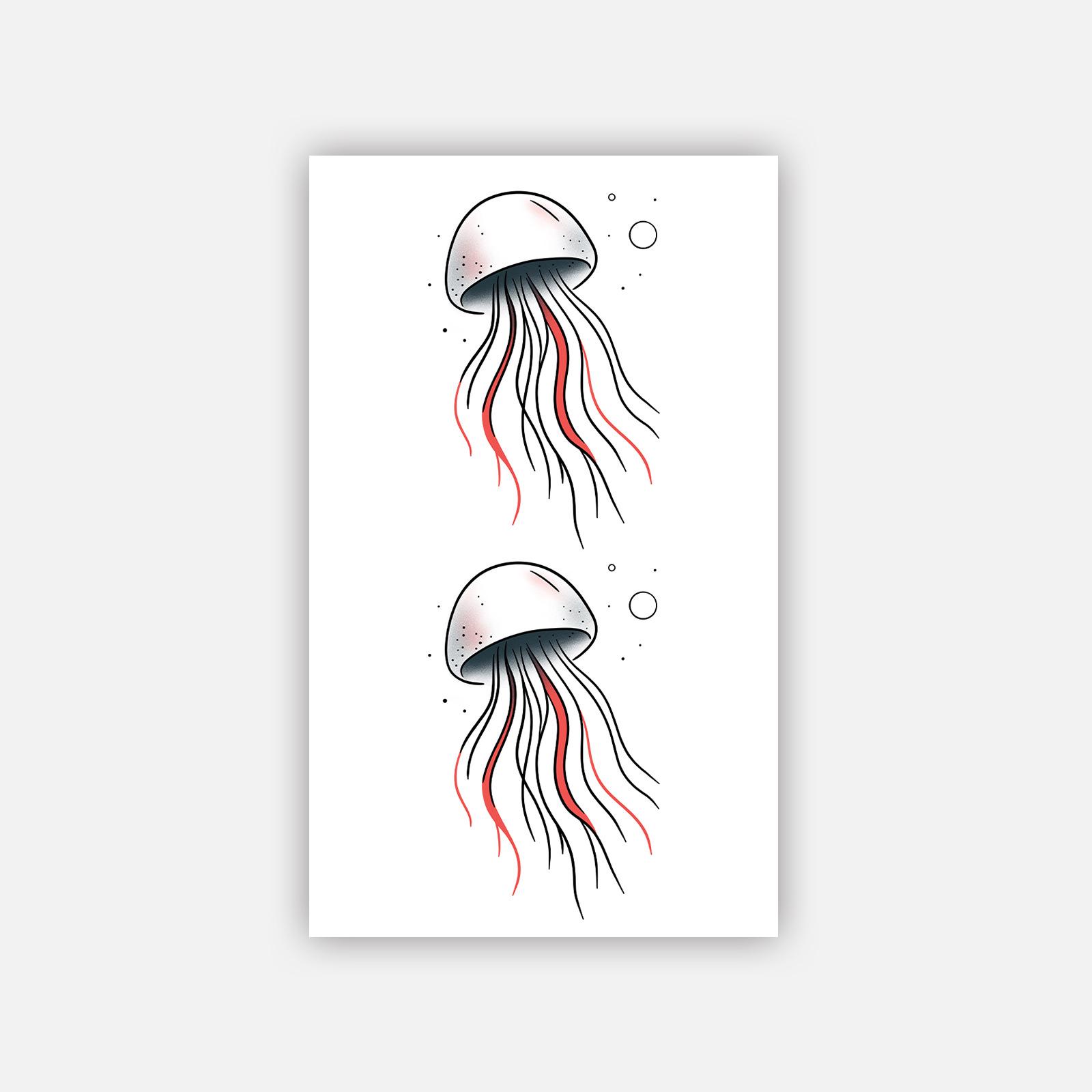 

Gradual Change Jellyfish Tattoo Sticker, Point Thorn Process, Long-Lasting Waterproof, Advanced Sense Arm Sticker 11*18