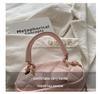 Cross2026 French Chic Quilted Crossbody Bag - Soft Texture, Diamond Embroidery, Chain Strap, Trendy Street Style