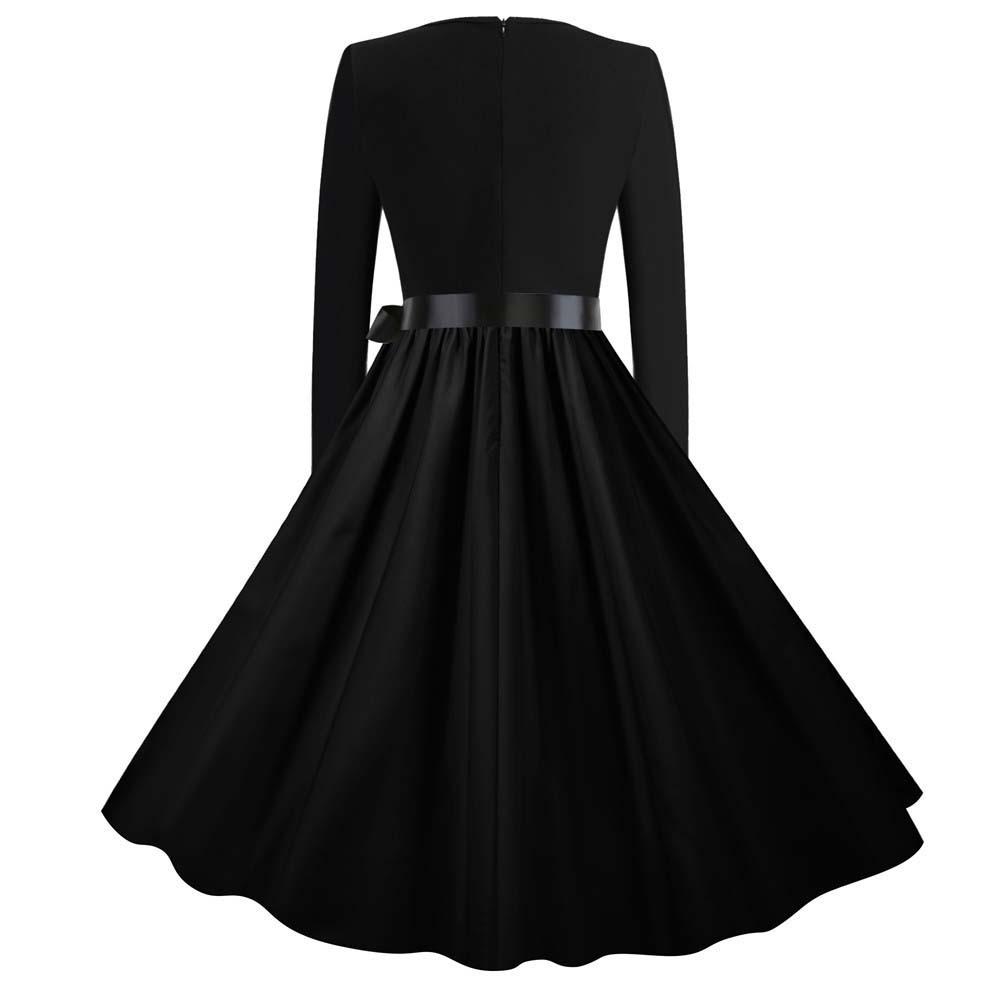 Damen Weihnachtskleid Santa's Print Langarm V-Ausschnitt Vintage Elegante Kleider Hepburn Cocktailkleid A-Linie Swing Abendkleid Damen Weihnachtskleid Santa's Print Langarm V-Ausschnitt Vintage Elegante Kleider Hepburn Cocktailkleid A-Linie Swing Abendkleid