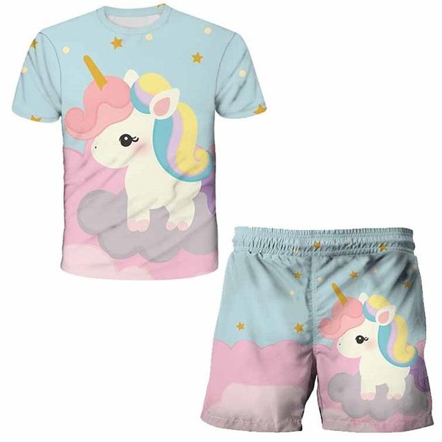 

Summer Boys Unicorn Clothing Sets Children Boys Clothes Kids Fashion T-shit+Cute Shorts 2pcs Suits Girls Unicorn Tracksuits 160