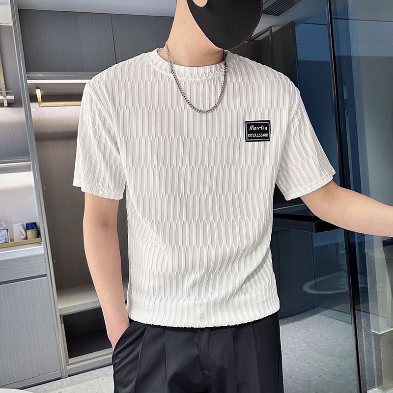 WTEMPO Brand Men's Short Sleeved T-shirt Summer Trend Versatile Men's Breathable and Sweat-absorbing Round Neck Slim Fitting Tops