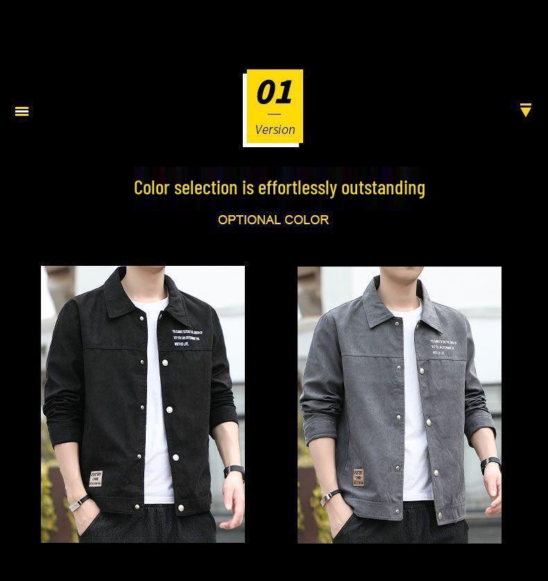 2025 Herrenjacke im Hongkong-Stil mit Revers - Trendig, gutaussehend, schlicht einfarbiges Modeoberteil