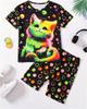 Girls' 3D Cat T-shirt & Shorts Set Short Sleeve Summer Spring Sports Fashion Daily Kids 4-12 Years