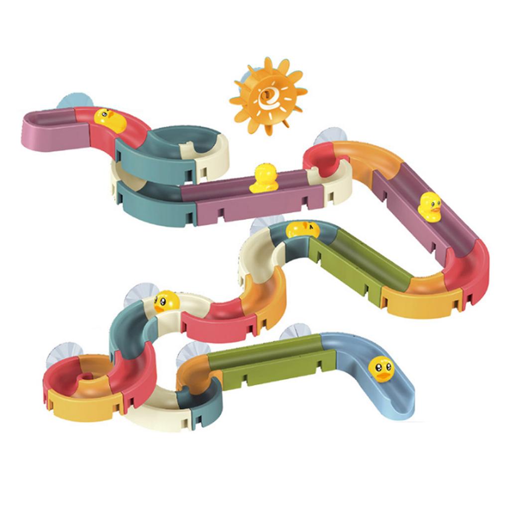 Duschbahn Spielzeug Niedliches Entlein Baby Bad Bahn Rutsche Spielzeug Pädagogisches Badezimmer Zusammenbauen Kinder