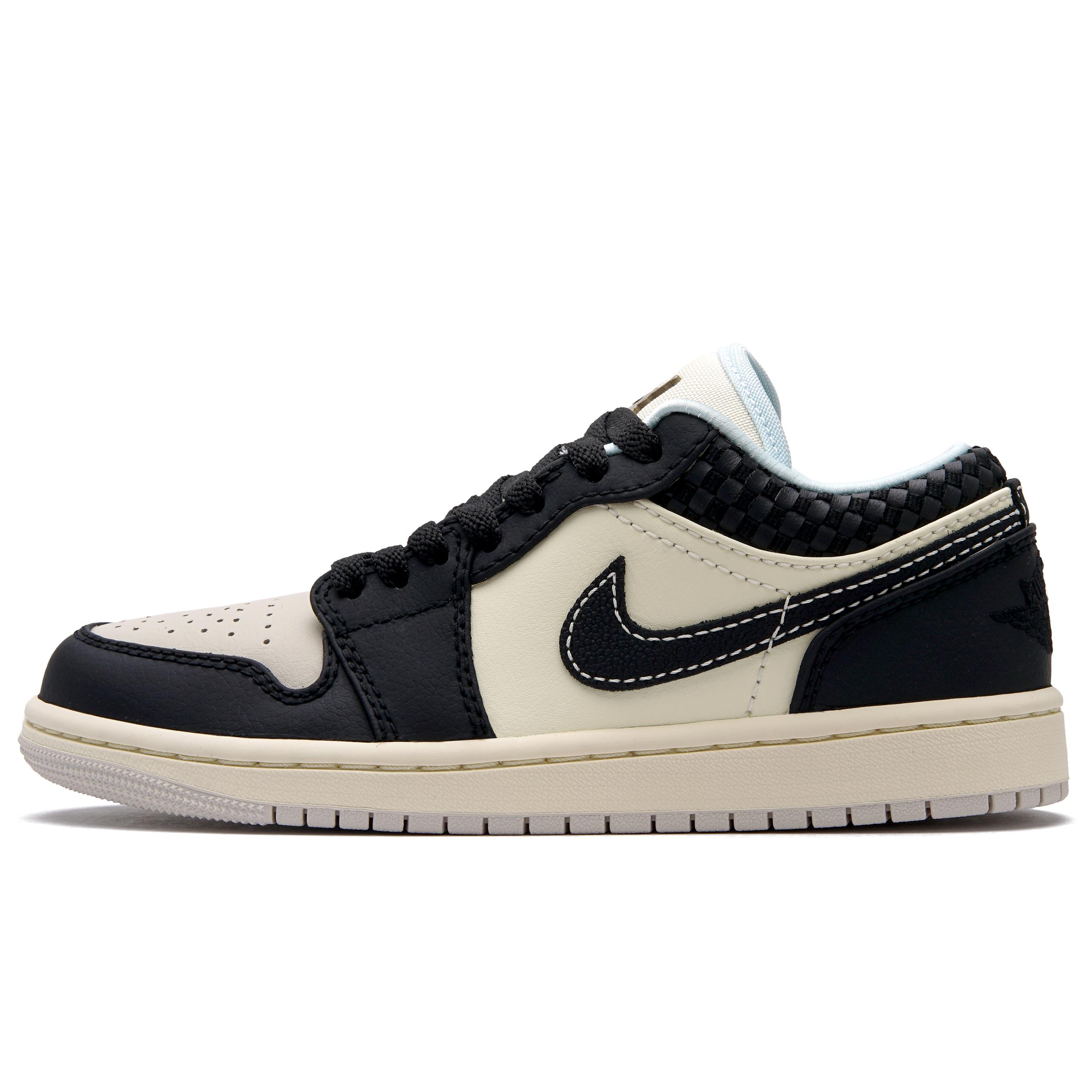 

Jordan Air Jordan 1 Cushioning Slip Resistant Abrasion Resistant Low top Vintage Basketball Shoes Women s Black White HQ3440-101(Team734-) 36