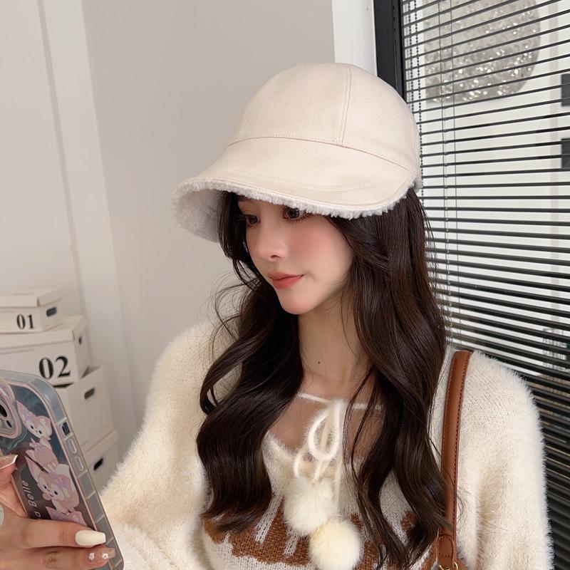 Zhao Ruth Autumn and Winter Warm Plush Bucket Hat Double-sided Equestrian Hat Casual Versatile Cap