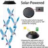2PC Colorful Gradient Garden LED Wind Chimes Decorated Solar Hummingbird Landscape Garden Lights Decorated Atmosphere