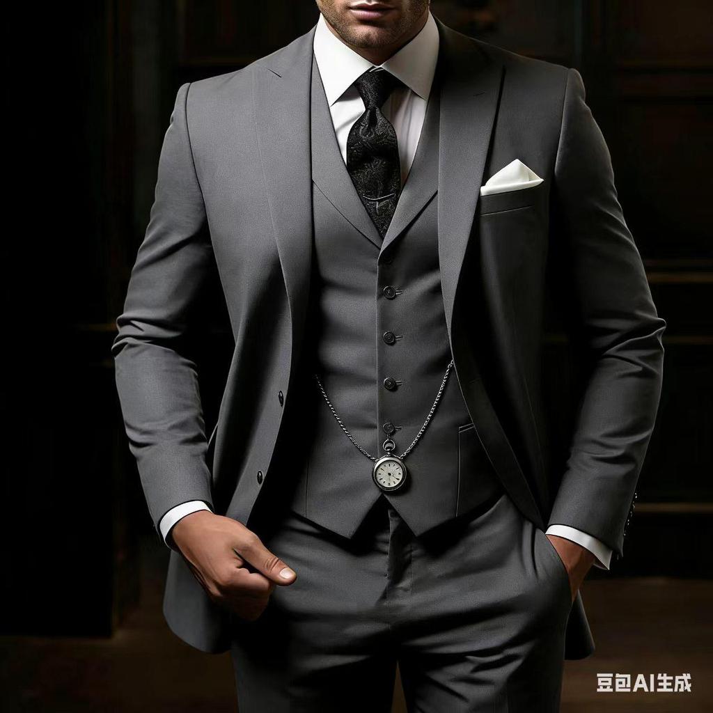 חליפות גברים שחורות דש מחודד חד-חזה בגזרה צרה ביגוד גברים יוקרתי 3 חלקים ז'קט מכנסיים וסט חתונות סטים מלאים 2025