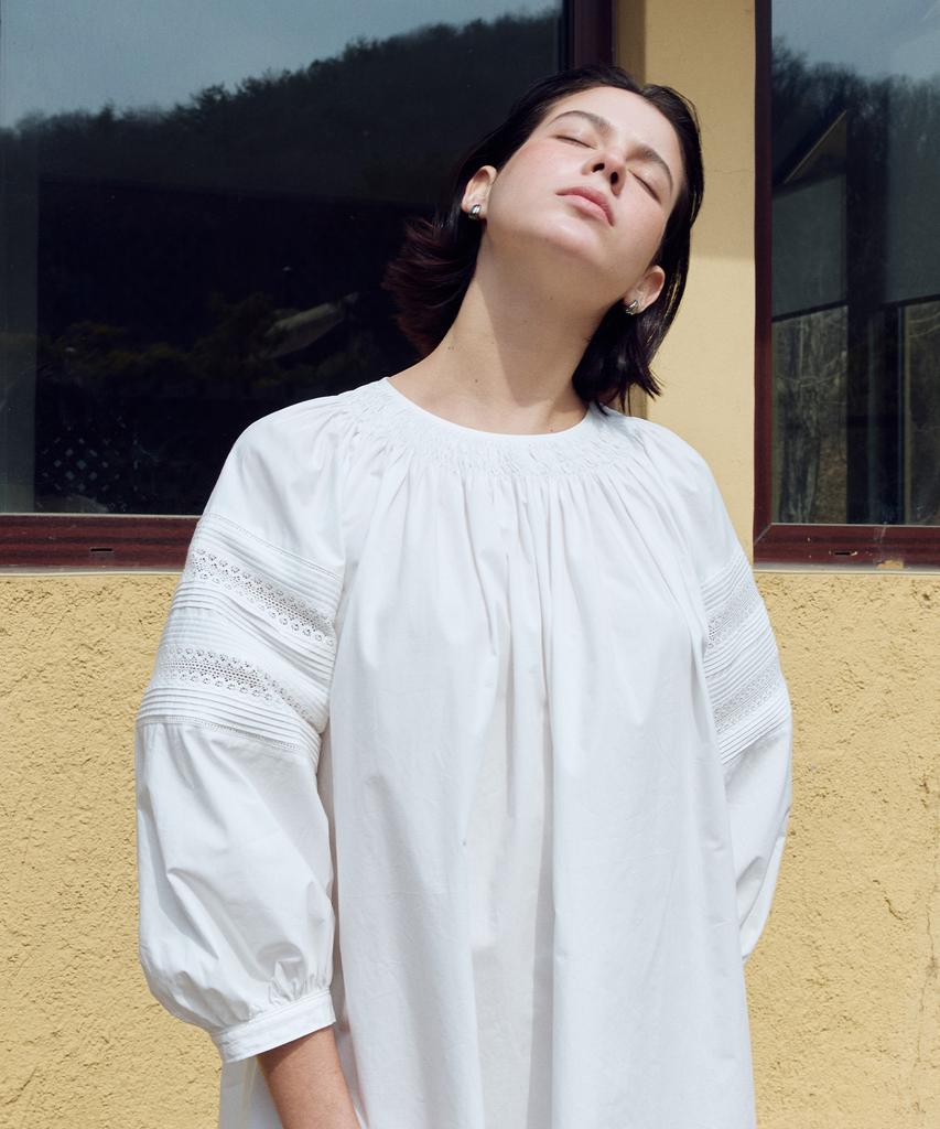 FRITUR Rosie Pintuck Dress White_F262Op06