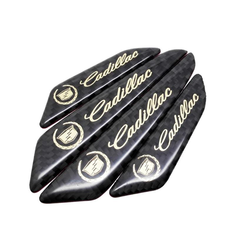 For Cadillac Escalade Tiburon Deville CTS DTS SLS XLR ATS XTS STS SRX Seville Auto Door Protective Stickers Carbon Fiber Decals