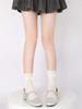 Elegant White Cable Knit Mid-Calf Socks: Women's Ballet Style Lace Mesh Leg Warmers