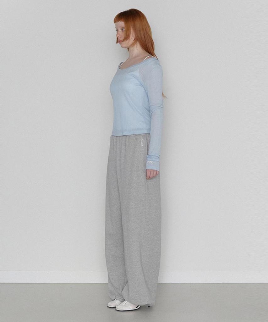Lense Rs String Wide Sweat Pants Melange Gray