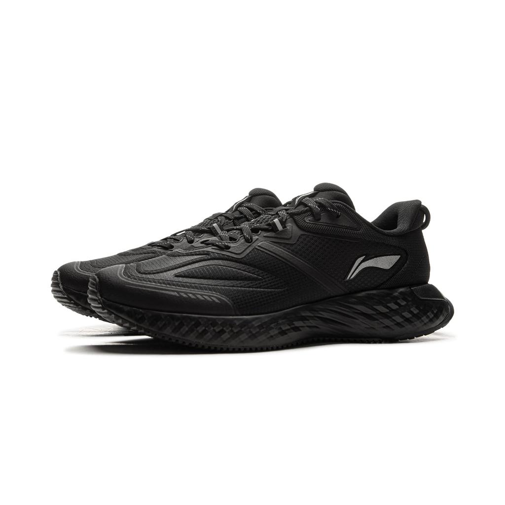 Li Ning Cloud Shield Fabric Slip Resistant Abrasion Resistant Low Top Running Shoes Men's Black ARSU057-1
