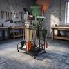 Garden Tool Organizer with Wheels Freestanding Holder Hangers Mobile