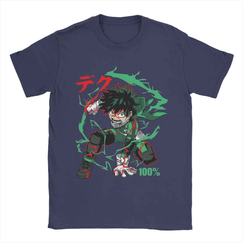 Crazy My Hero Academia Midoriya Izuku TShirts Men O Neck Pure Cotton T Shirt  Short Sleeve Tee Shirt Plus Size Clothes