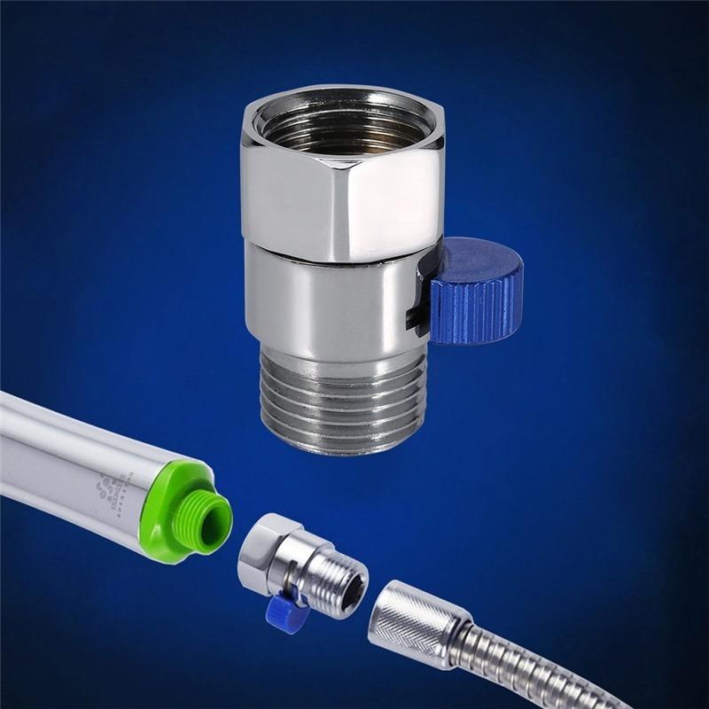 Bathroom Shower Brass Junction Water Flow Control Valve Straight through Shut -off Angle Valve Bath Water Tap Accessory