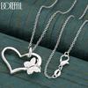 925 Sterling Silver Fashion Jewelry Wedding Butterfly Heart Necklace
