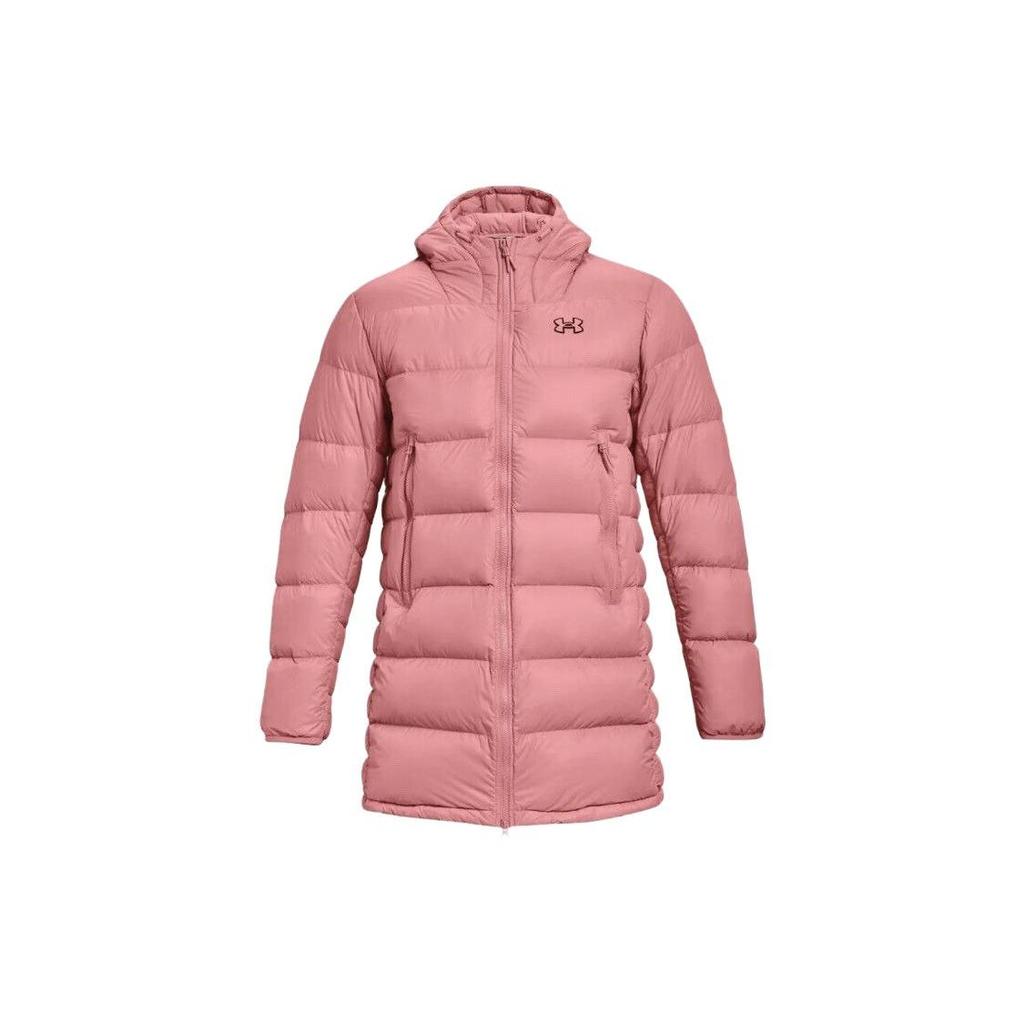 Under Armour Solid Color Casual Waterproof Warm Mid-Length Hooded Coat Men Coats Clay-Pink 1364902-663