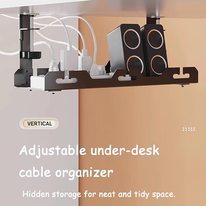 Kein Bohren Ausziehbarer Untertisch Kabelmanagement Metallkabelwanne Untertisch mit Klemme Einziehbarer Steckdosenleiste Kabelhalter