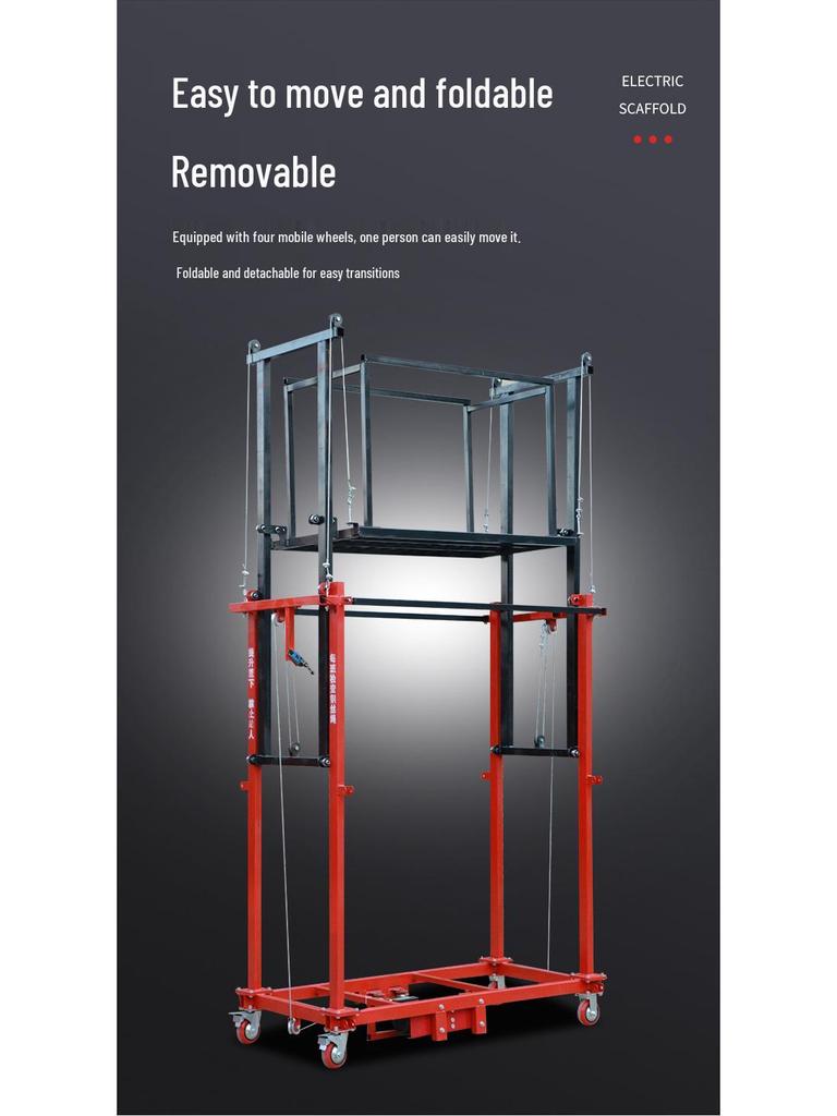 Remote-Controlled Electric Scaffolding Lift for Indoor and Outdoor Use