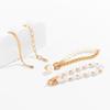 Ingemark Boho Imitation Pearl Chain Coin Pendant Bracelets Set for Women on Hand Vintage Snake Link Bangles Couple Wrist Jewelry