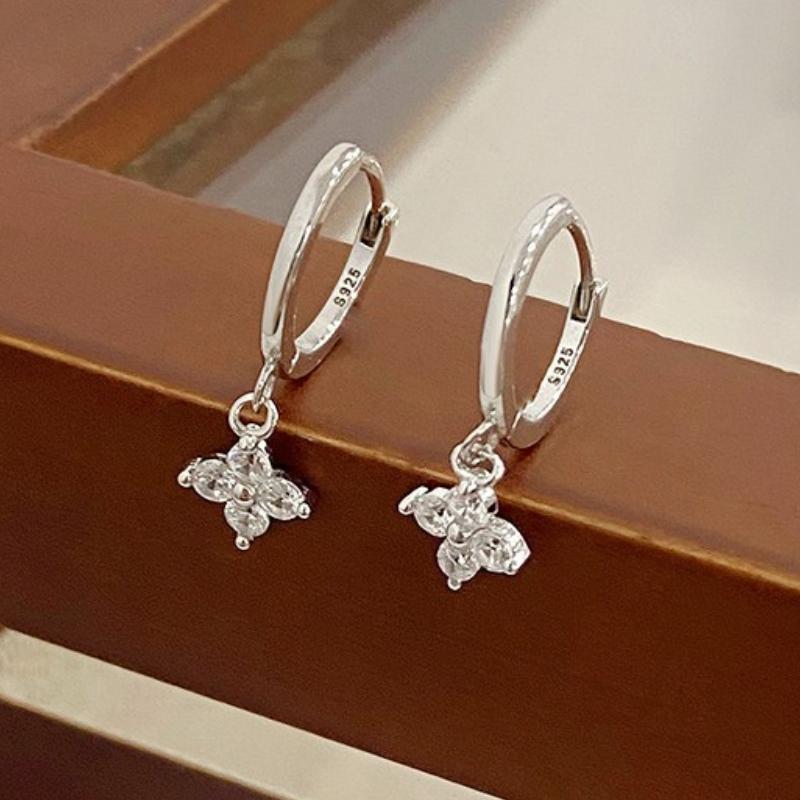 925 Silver CZ Star Moon Asymmetric Hoop Earrings for Women Gold Silver Stars Moon Circle Earrings Party Jewelry Gifts