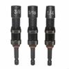 H7EE 3Pcs Pivoting Nut Driver Set Quick Changing Nut Driver Drill Bit Impact Driver Socket Set 1/4 5/16 3/8