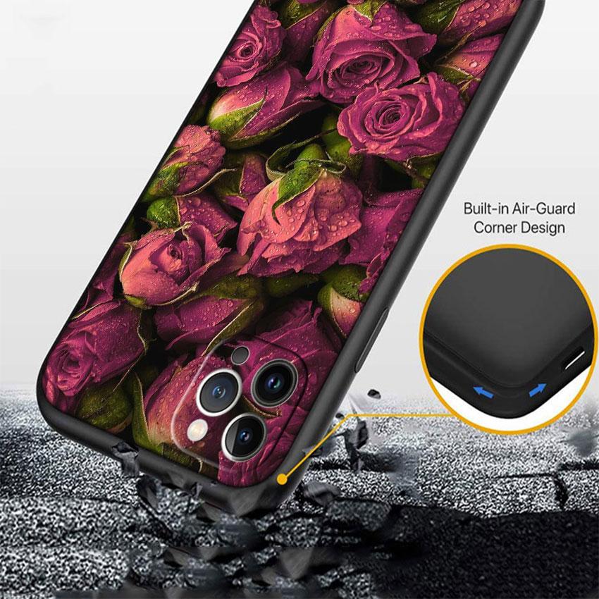 PP52 Rose Colorful Soft Shell Phone Case for OPPO A3 Pro A72 A74 A76 A77 A77S A78 A79 A94 A95 A18 A40M A58