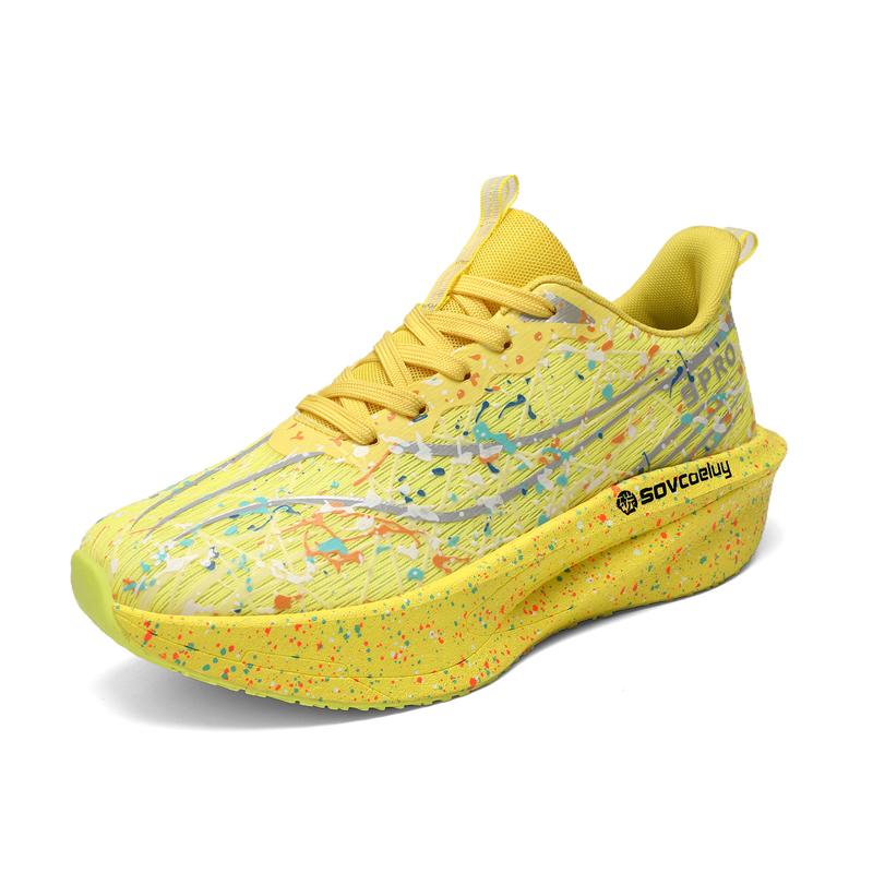 Mote Snøresko Løpesko Menn Kvinner Demping Joggesko Trening Sportssko Sklisikre Tykksålede Trenere Pustende