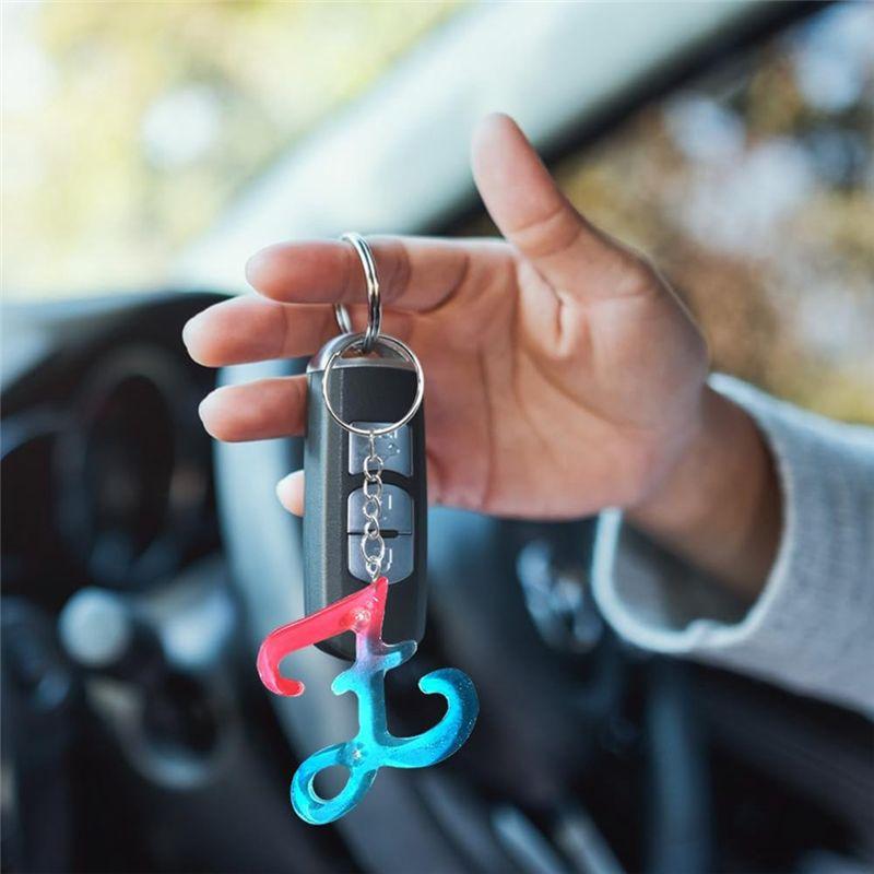 AEE4-Letter Keychain Mold With Holes, Large Letter Mold Resin For Epoxy Resin And Accessories For Keychain Making