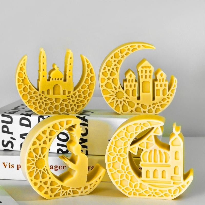 Moon Shape Epoxy Resin Mold Eid Series Reusable Silicone Molds for Crafting Jewelry Ornaments and Decoration Projects