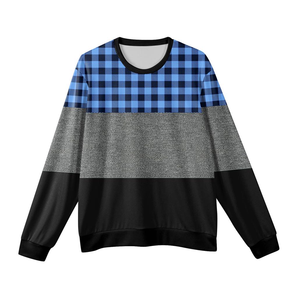 Men's Round Neck Long Sleeve Ribbed Knit Pullover