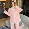 Cotton Pajamas Women Spring Fall Cute Thin Two-piece Suit Sweet Students Sleepwear Long Sleeve Loose Homewear