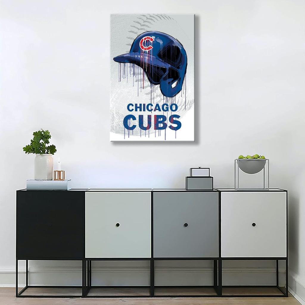 Chicago City Baseball Poster Print Canvas Wall Art Decor for Bedroom Large Painting Picture Wall Art to Sports Fans NOUCAN (12x18inch-Unframe,A)