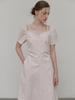 ETMON Heart Strap Shirring Dress, Pink