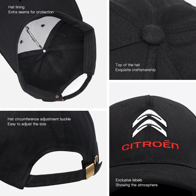 Car Duck Tongue Cap Embroidery Logo Baseball 3D Hats Adjustable Casual Trucket Hip hop For Citroen C1 C2 C3 Vts C4 Saxo C4L C5