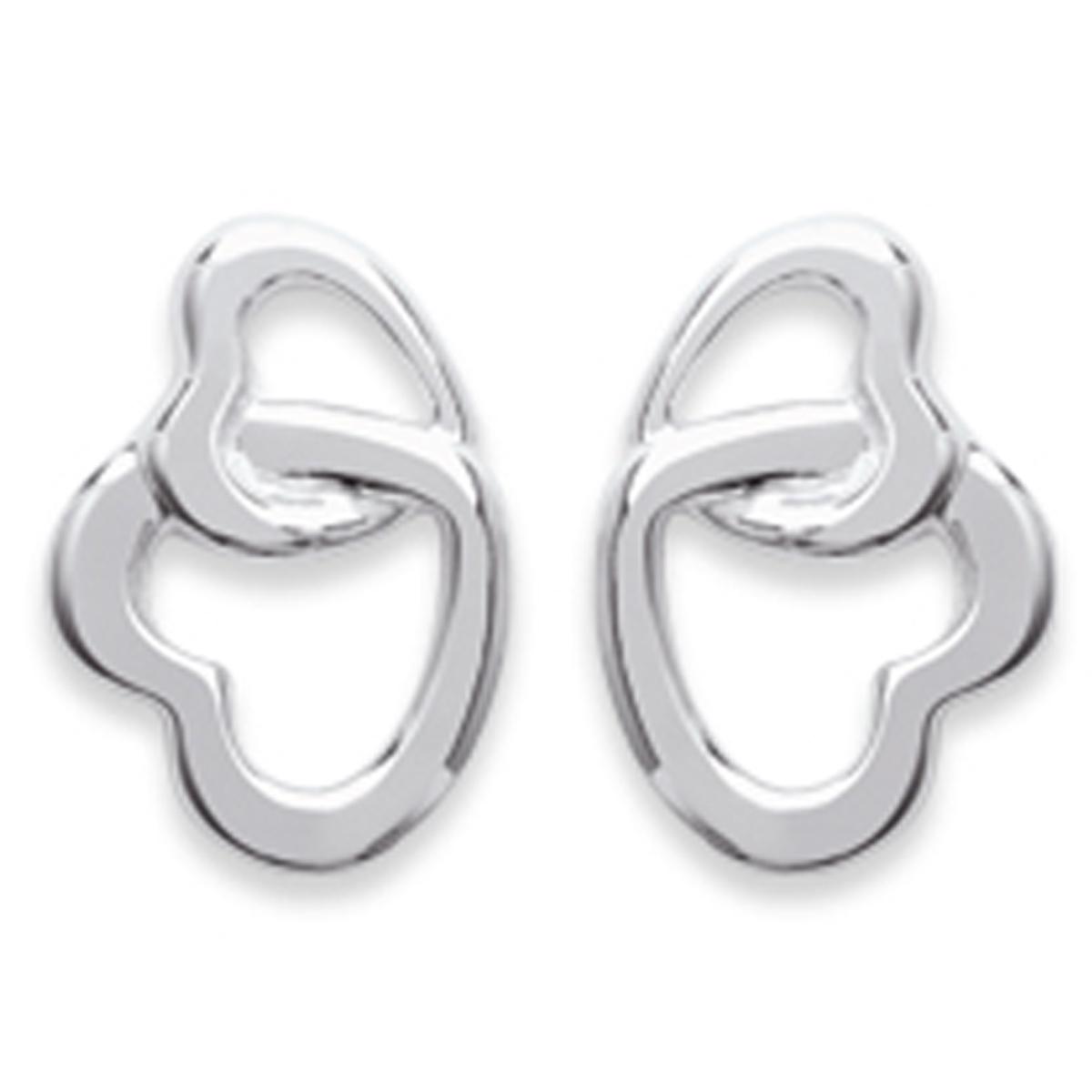 

Les Trésors De Lily [F3938] - Boucles Argent Coeurs Entrelacés argenté - 10x7 mm