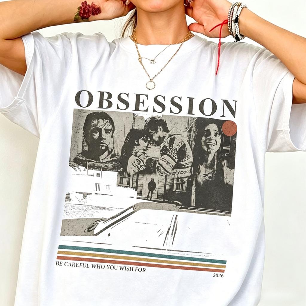 Obsession 2026 Horror Gotico Grafico Vintage Maglietta Estate Unisexs Unisexs Extra Large Ampia Girocollo Abbigliamento in Cotone Stile Y2k