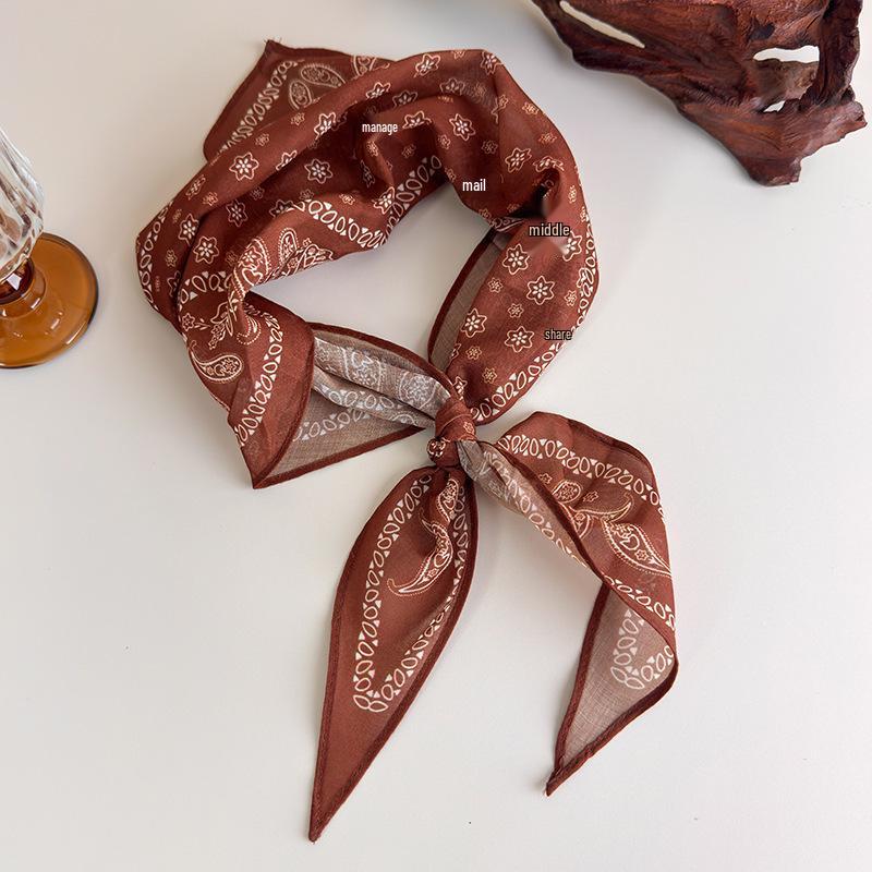 Retro Polka Dot Silk Scarf Necklace - Elegant Women's Accessory
