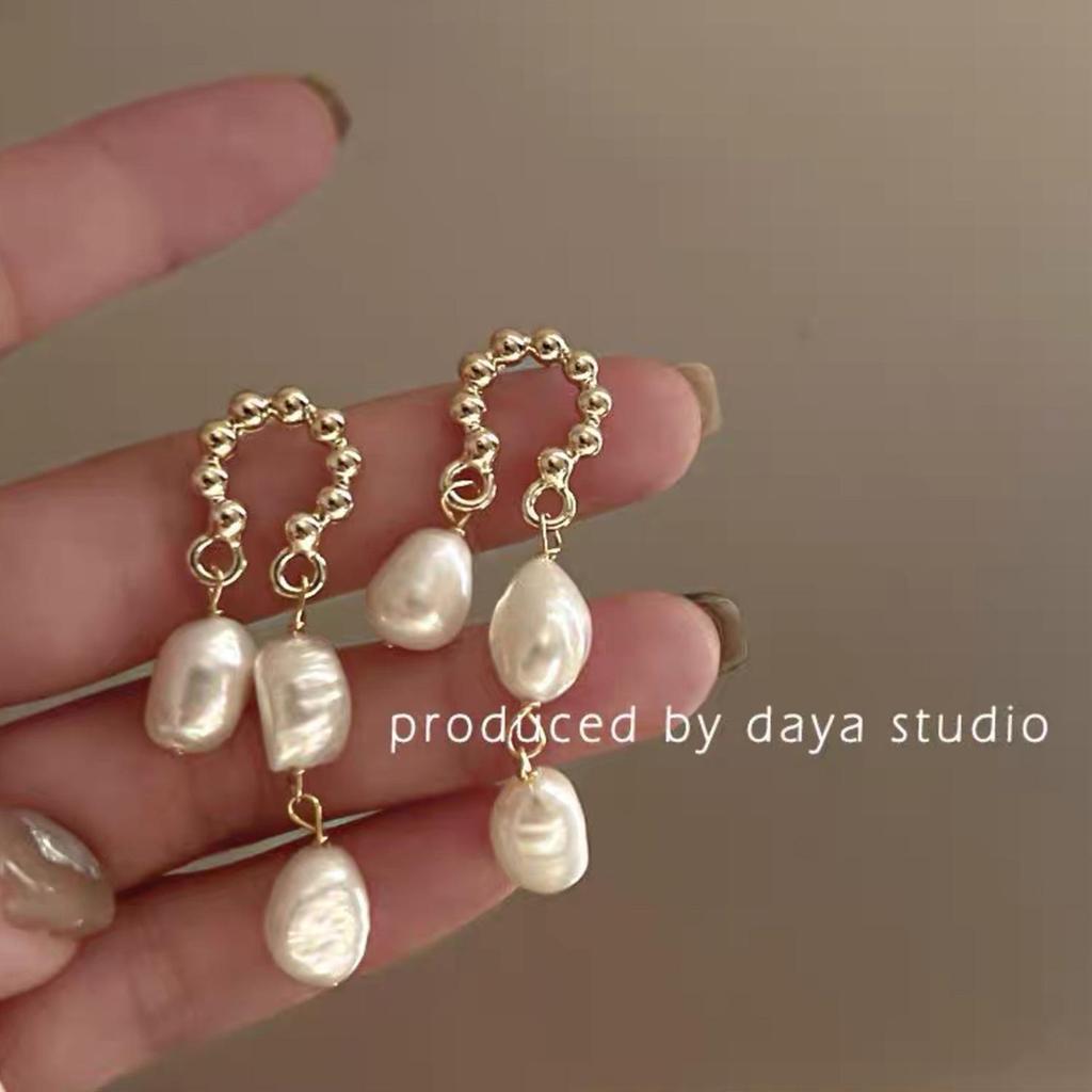 2025 Nye High-End Retro Perle Øreklips: Ørepinner uten hull for kvinner - Fransk nisjestil