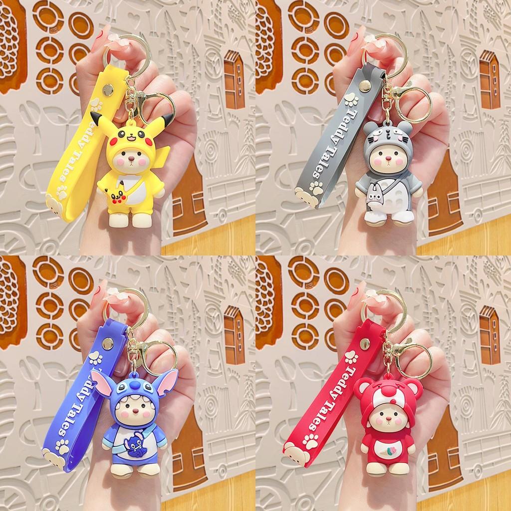 Pikachu Doraemon Linabell Totoro Lotso Stitch Keychain Bag Decoration Kids Gift